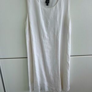 Eileen Fisher Women’s White Linen Lined dress with white linen jacket  1X